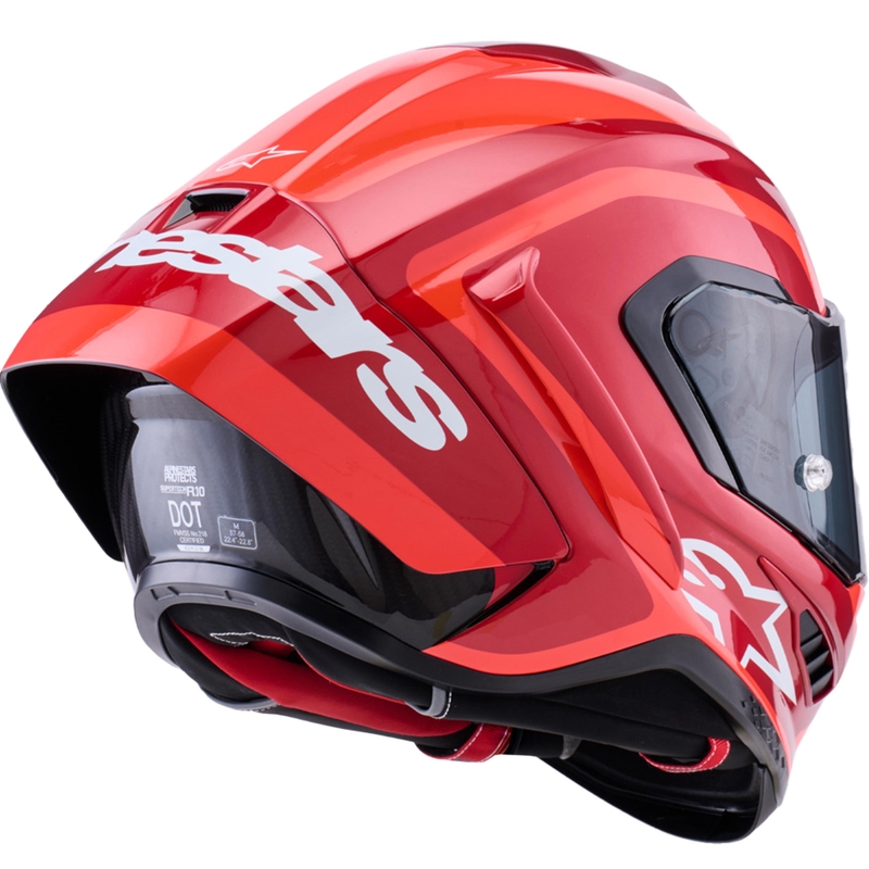 Alpinestars Supertech R10 Arius uždaras motociklo šalmas, fluorescencinė raudona-raudona-juoda-balta
