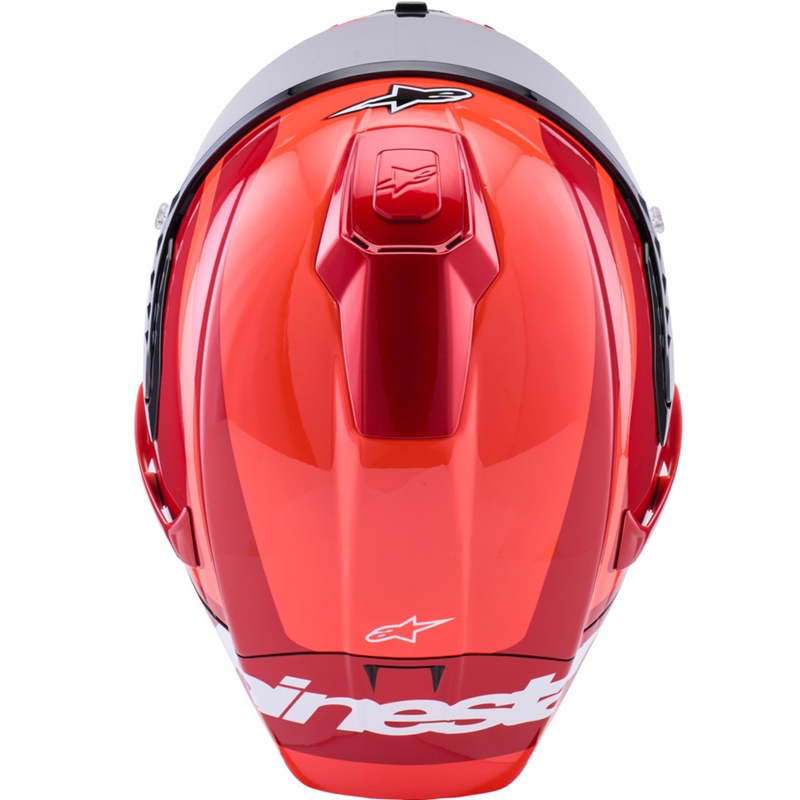 Alpinestars Supertech R10 Arius uždaras motociklo šalmas, fluorescencinė raudona-raudona-juoda-balta