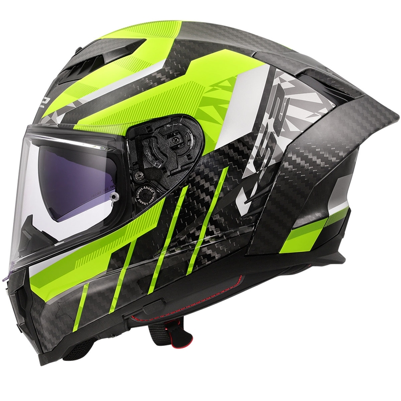 Integralinis motociklininko šalmas LS2 FF807 Dragon Trax fluo yellow