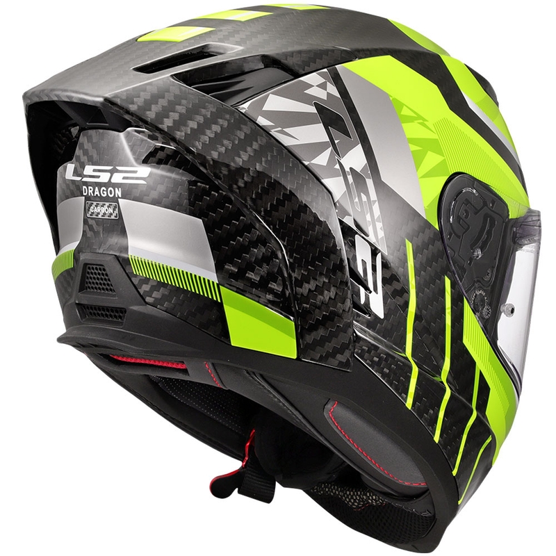 Integralinis motociklininko šalmas LS2 FF807 Dragon Trax fluo yellow