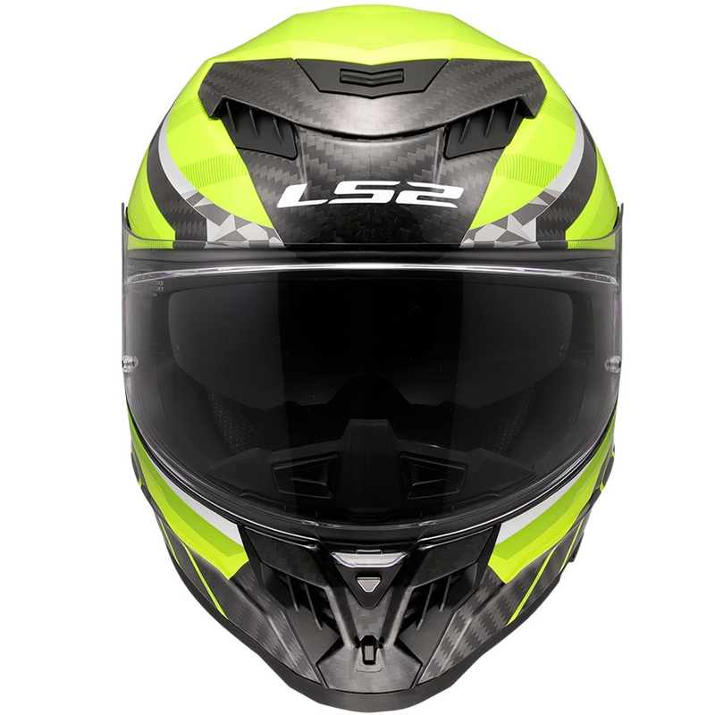 Integralinis motociklininko šalmas LS2 FF807 Dragon Trax fluo yellow
