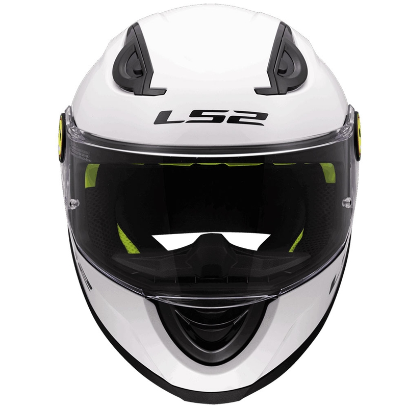 Vaikiškas uždaras motociklo šalmas LS2 FF812, blizgiai baltas