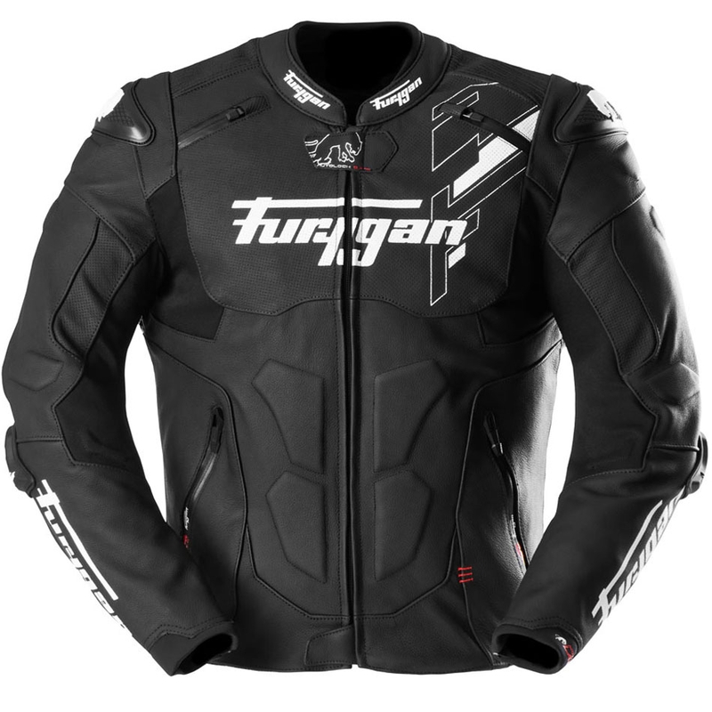 Furygan Raptor Evo 3 odinė motociklo striukė, juoda-balta