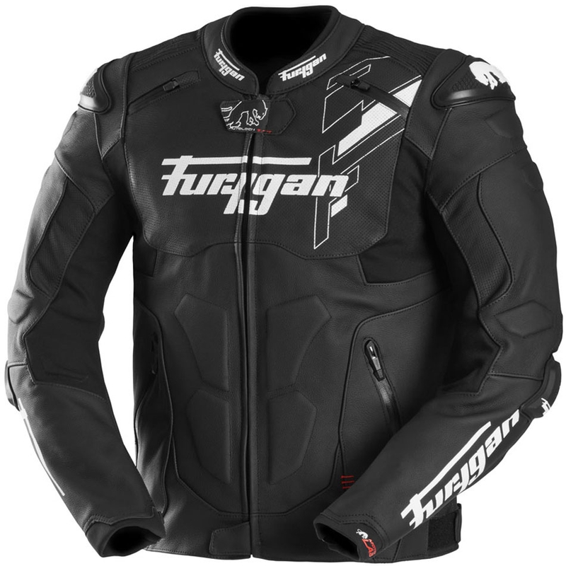 Furygan Raptor Evo 3 odinė motociklo striukė, juoda-balta