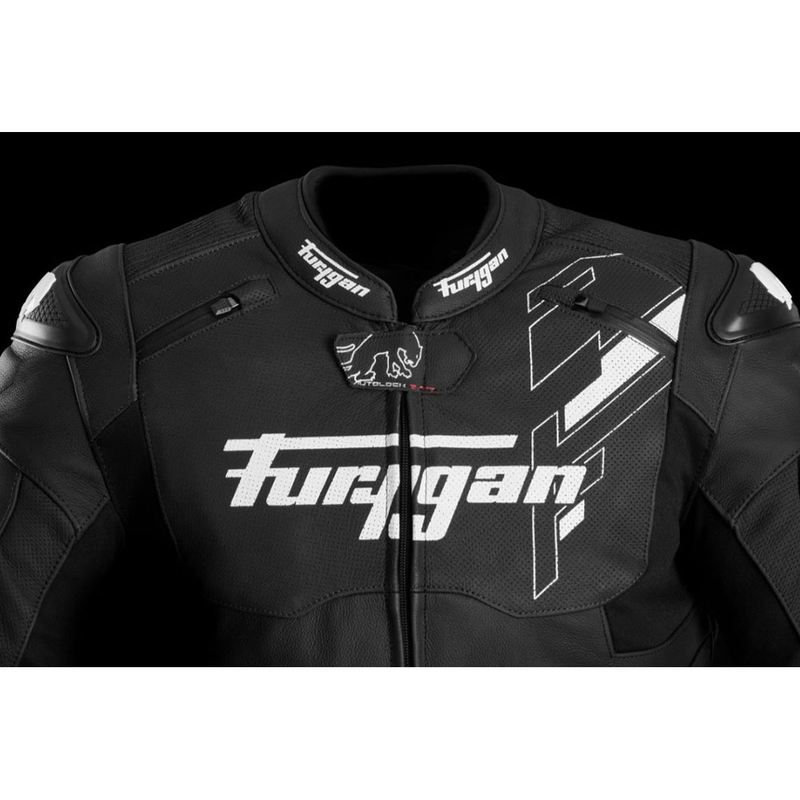 Furygan Raptor Evo 3 odinė motociklo striukė, juoda-balta