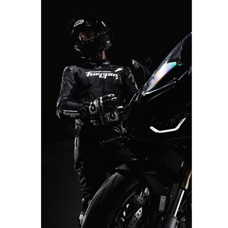 Furygan Raptor Evo 3 odinė motociklo striukė, juoda-balta
