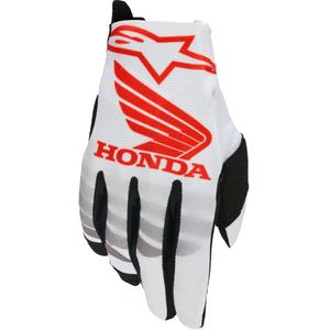 „Alpinestars Radar Honda“ motokroso pirštinių kolekcija, balta-juoda-raudona