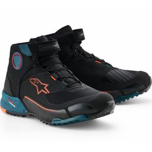 Alpinestars CR-X Drystar motociklo batai juodi-mėlyni-oranžiniai