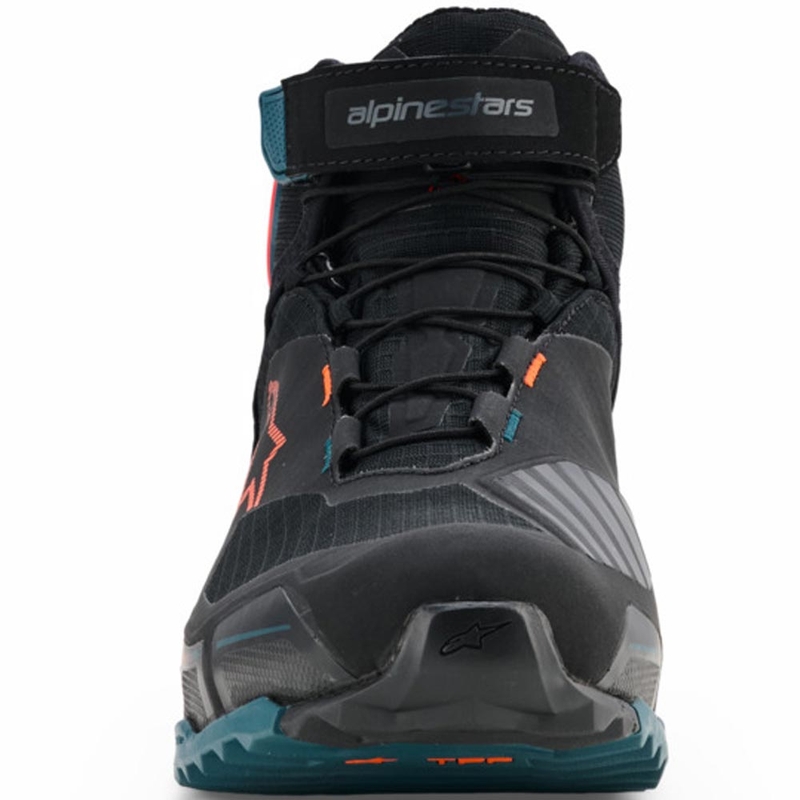 Alpinestars CR-X Drystar motociklo batai juodi-mėlyni-oranžiniai