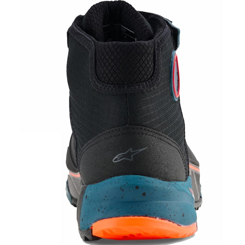 Alpinestars CR-X Drystar motociklo batai juodi-mėlyni-oranžiniai