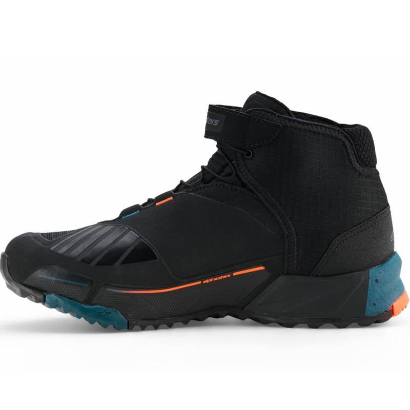 Alpinestars CR-X Drystar motociklo batai juodi-mėlyni-oranžiniai