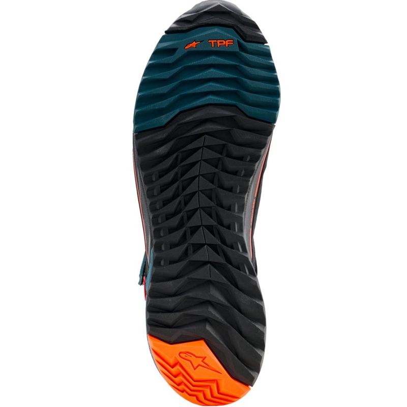 Alpinestars CR-X Drystar motociklo batai juodi-mėlyni-oranžiniai