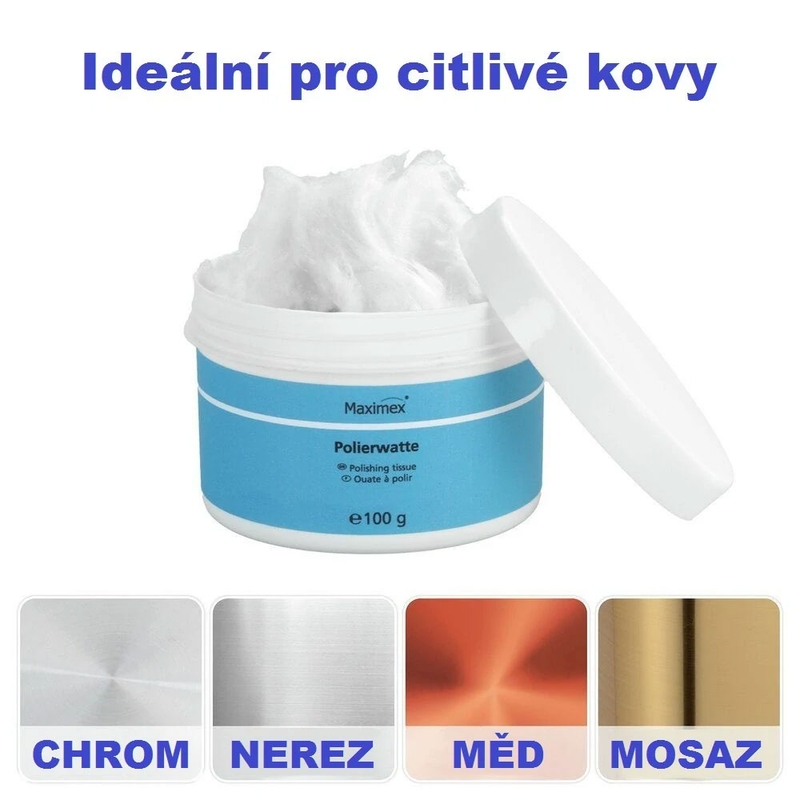 Vatos vata chromui ir metalams valyti ir poliruoti „Maximex“ 100 g