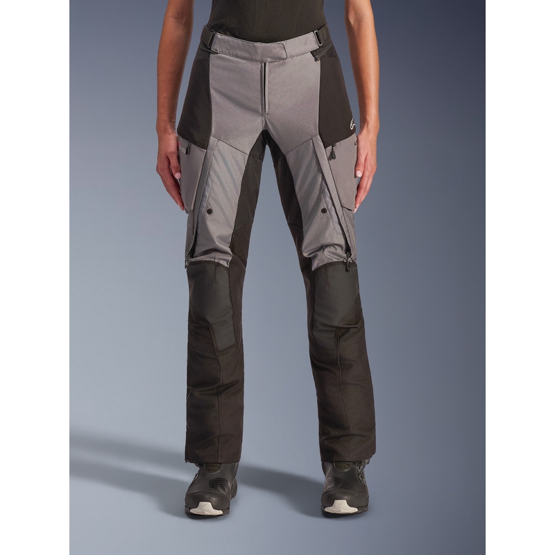 Alpinestars Stella Andes V4 Drystar moteriškos motociklo kelnės, juodos-tamsiai pilkos
