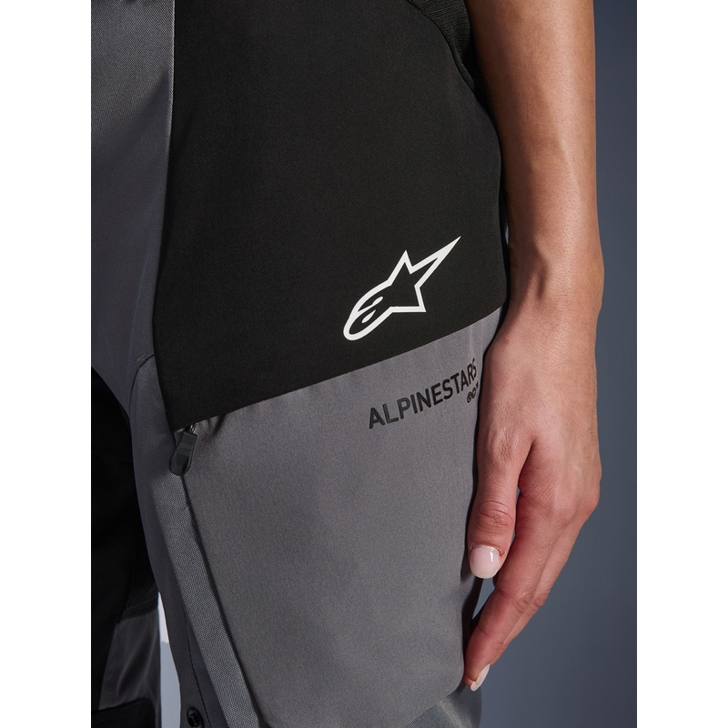 Alpinestars Stella Andes V4 Drystar moteriškos motociklo kelnės, juodos-tamsiai pilkos
