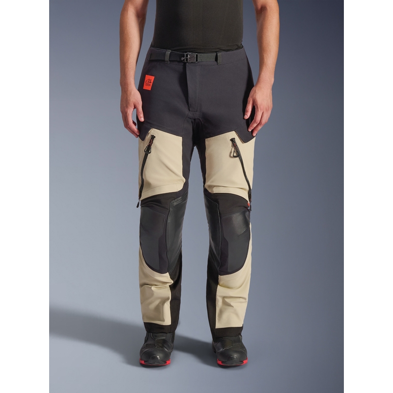 Alpinestars Halo PRO Drystar XF motociklo kelnės kreminės-juodos-raudonos