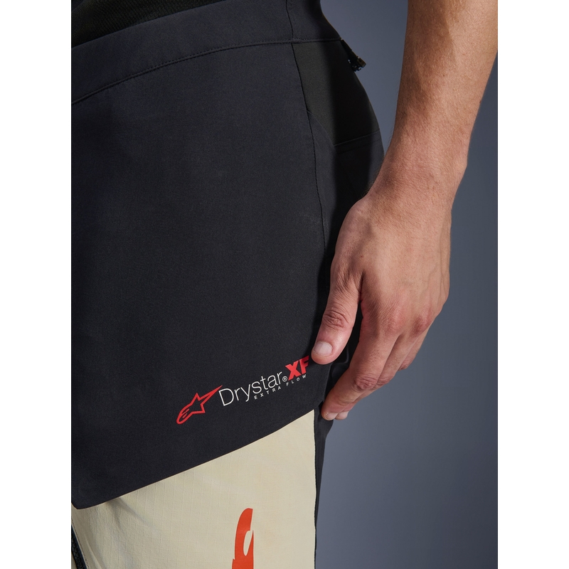 Alpinestars Halo PRO Drystar XF motociklo kelnės kreminės-juodos-raudonos