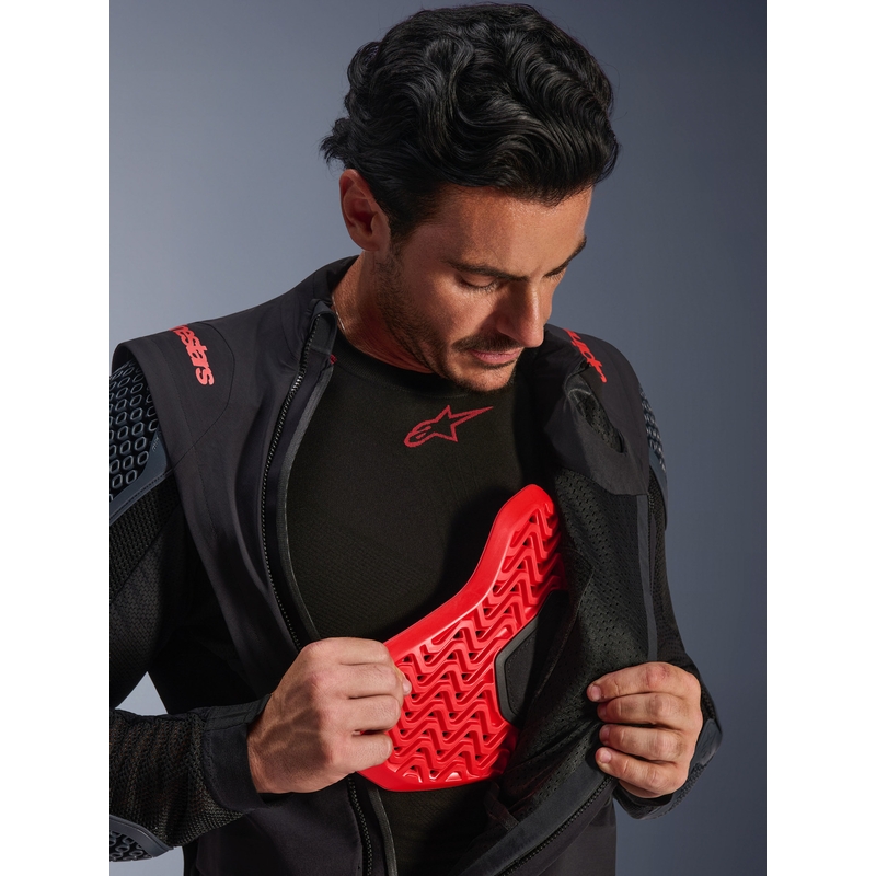 Alpinestars Halo PRO Drystar XF motociklo striukė juoda-tamsiai pilka-raudona