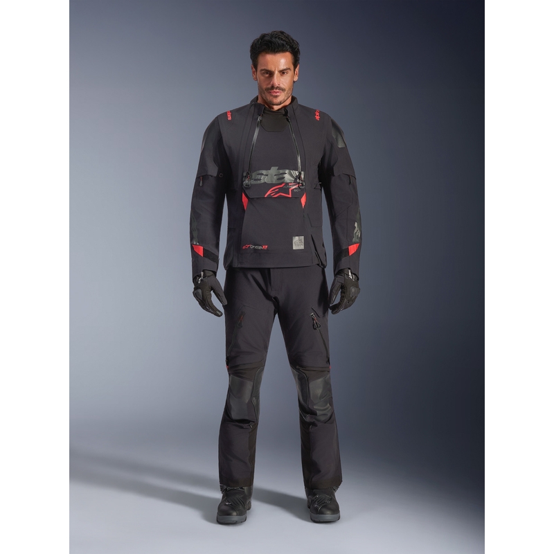 Alpinestars Halo PRO Drystar XF motociklo striukė juoda-tamsiai pilka-raudona