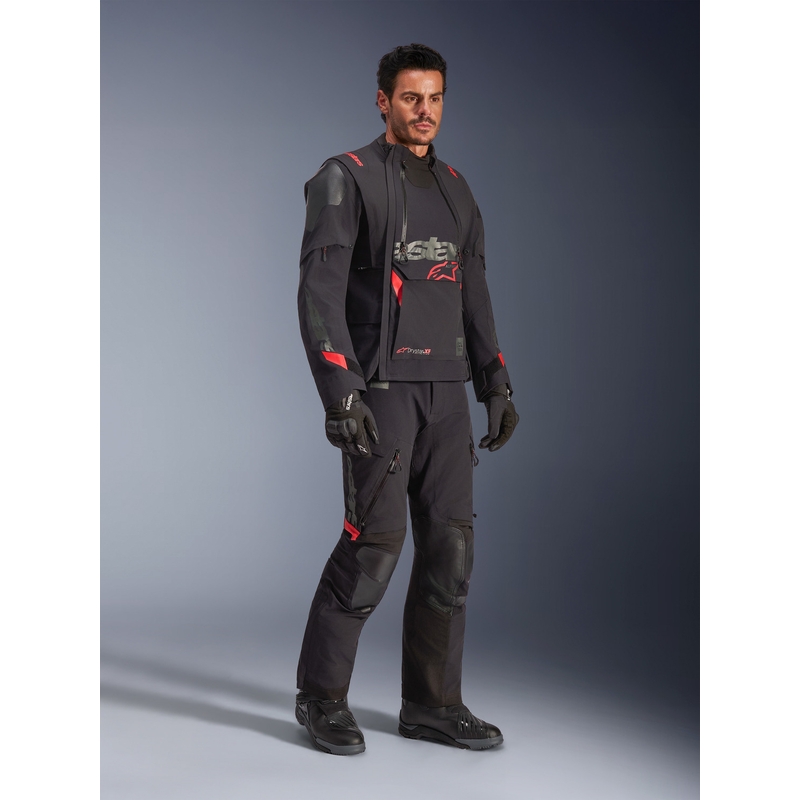 Alpinestars Halo PRO Drystar XF motociklo striukė juoda-tamsiai pilka-raudona