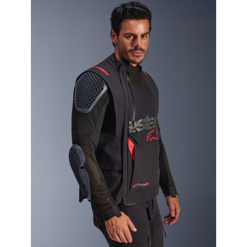 Alpinestars Halo PRO Drystar XF motociklo striukė juoda-tamsiai pilka-raudona