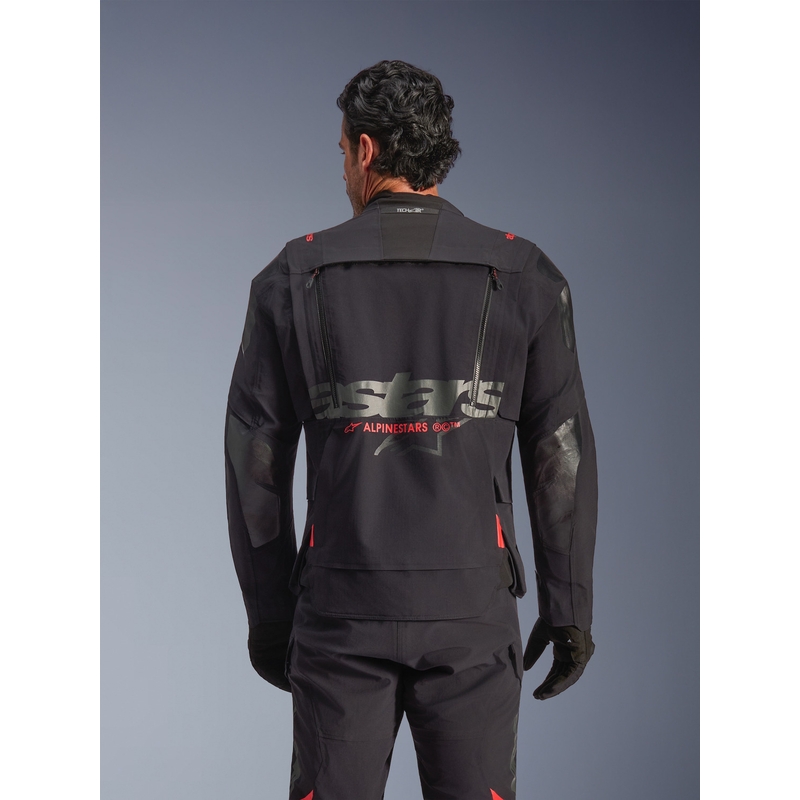 Alpinestars Halo PRO Drystar XF motociklo striukė juoda-tamsiai pilka-raudona