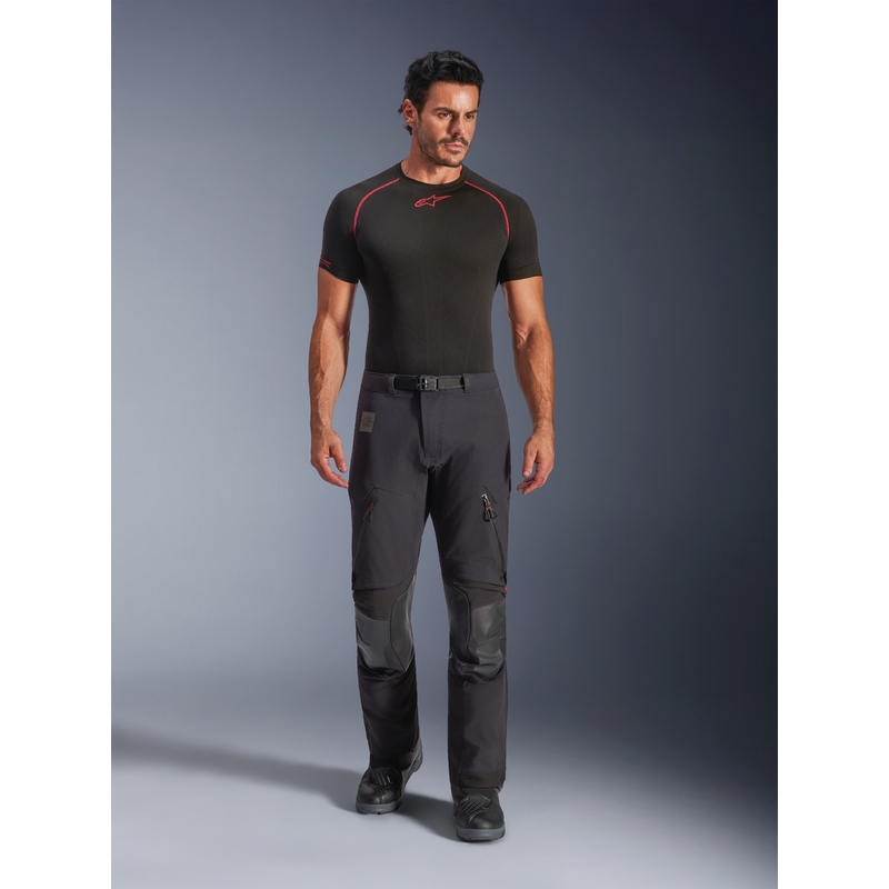 Alpinestars Halo PRO Drystar XF motociklo kelnės juodos-tamsiai pilkos-raudonos