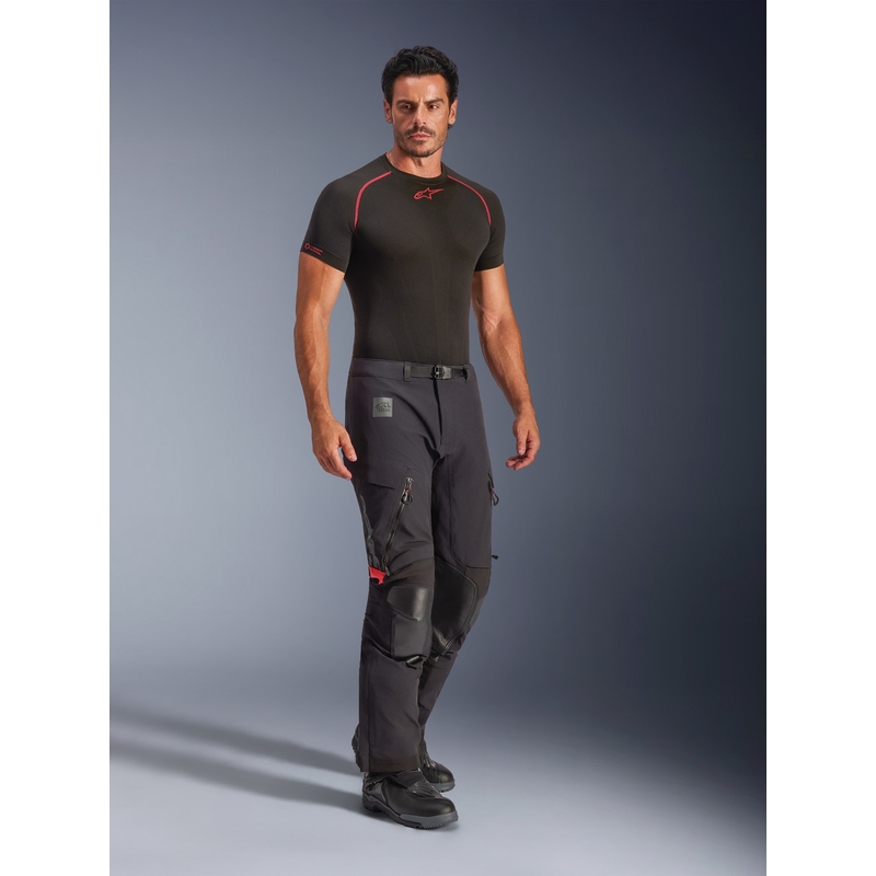 Alpinestars Halo PRO Drystar XF motociklo kelnės juodos-tamsiai pilkos-raudonos