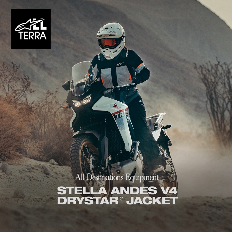 Alpinestars Stella Andes V4 Drystar moteriška motociklo striukė, tamsiai pilka-šviesiai pilka-juoda-raudona