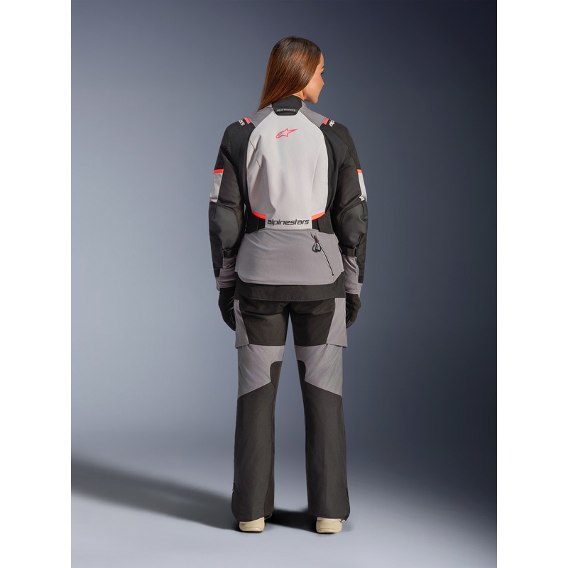 Alpinestars Stella Andes V4 Drystar moteriška motociklo striukė, tamsiai pilka-šviesiai pilka-juoda-raudona