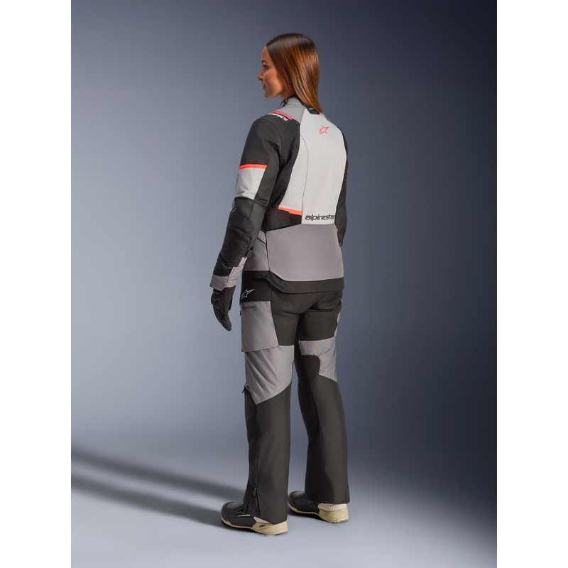 Alpinestars Stella Andes V4 Drystar moteriška motociklo striukė, tamsiai pilka-šviesiai pilka-juoda-raudona