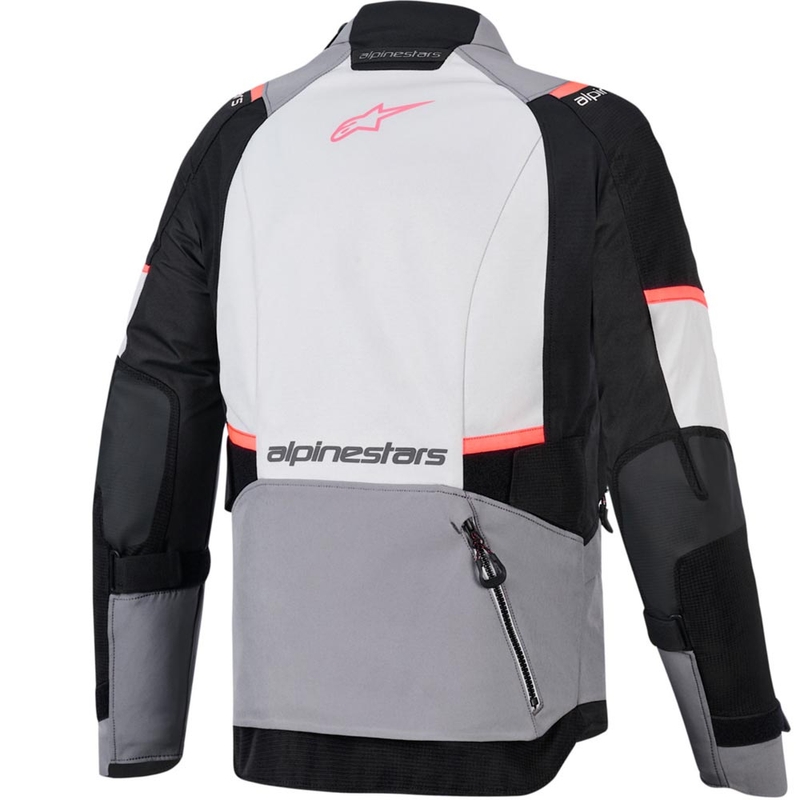 Alpinestars Stella Andes V4 Drystar moteriška motociklo striukė, tamsiai pilka-šviesiai pilka-juoda-raudona