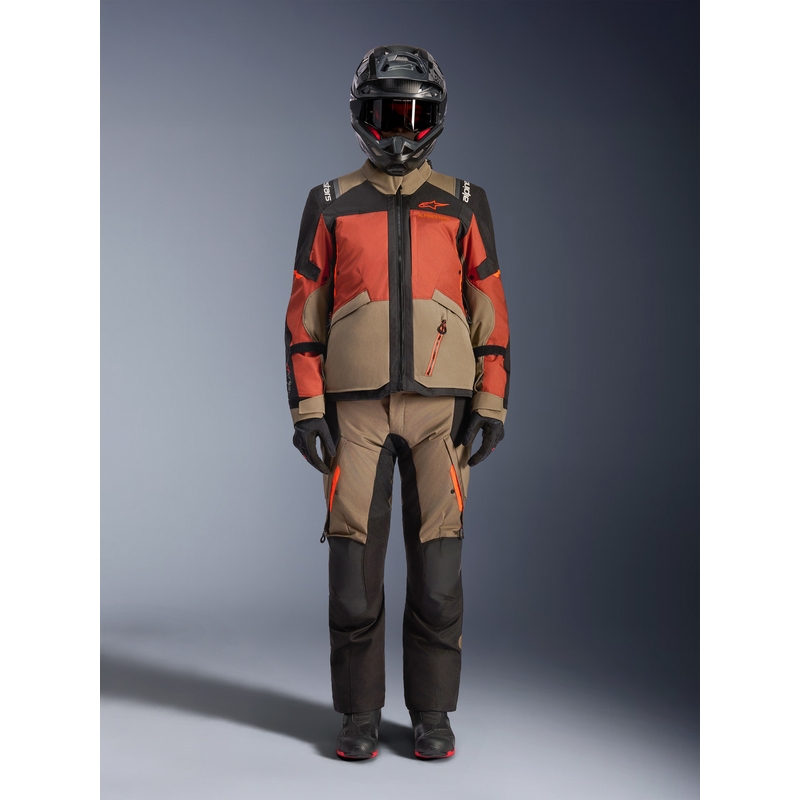 Alpinestars Andes V4 Drystar motociklo striukė šviesiai ruda-tamsiai oranžinė-juoda