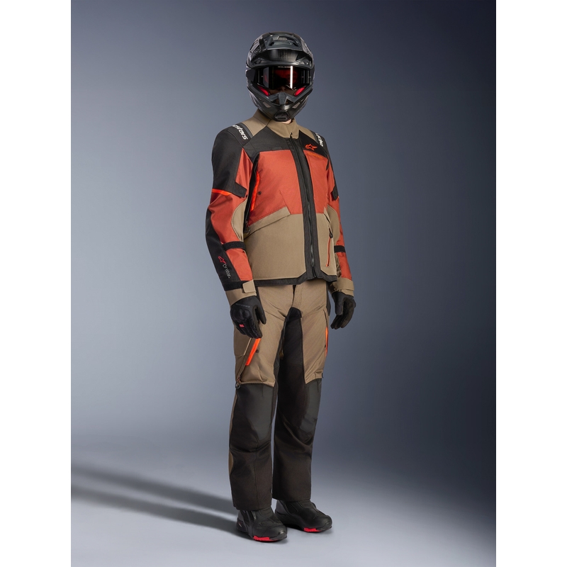 Alpinestars Andes V4 Drystar motociklo striukė šviesiai ruda-tamsiai oranžinė-juoda