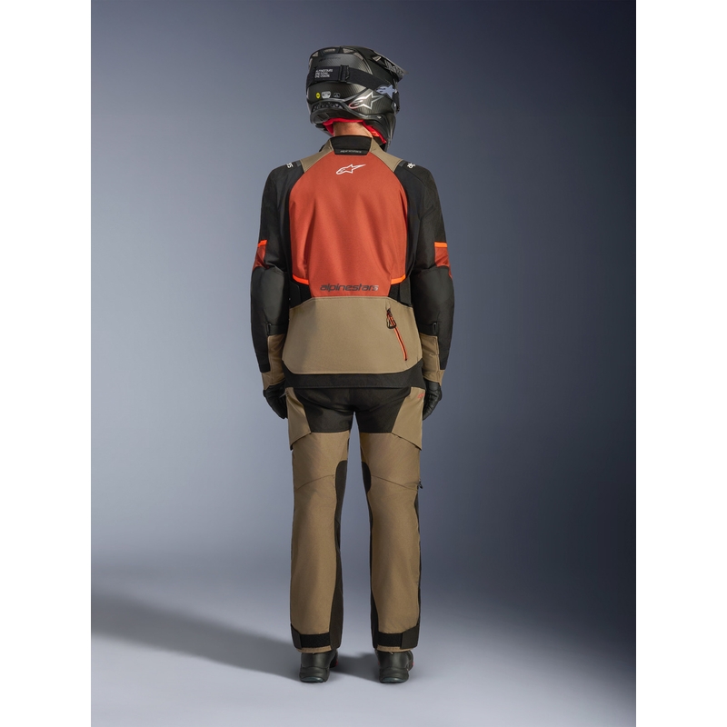 Alpinestars Andes V4 Drystar motociklo striukė šviesiai ruda-tamsiai oranžinė-juoda