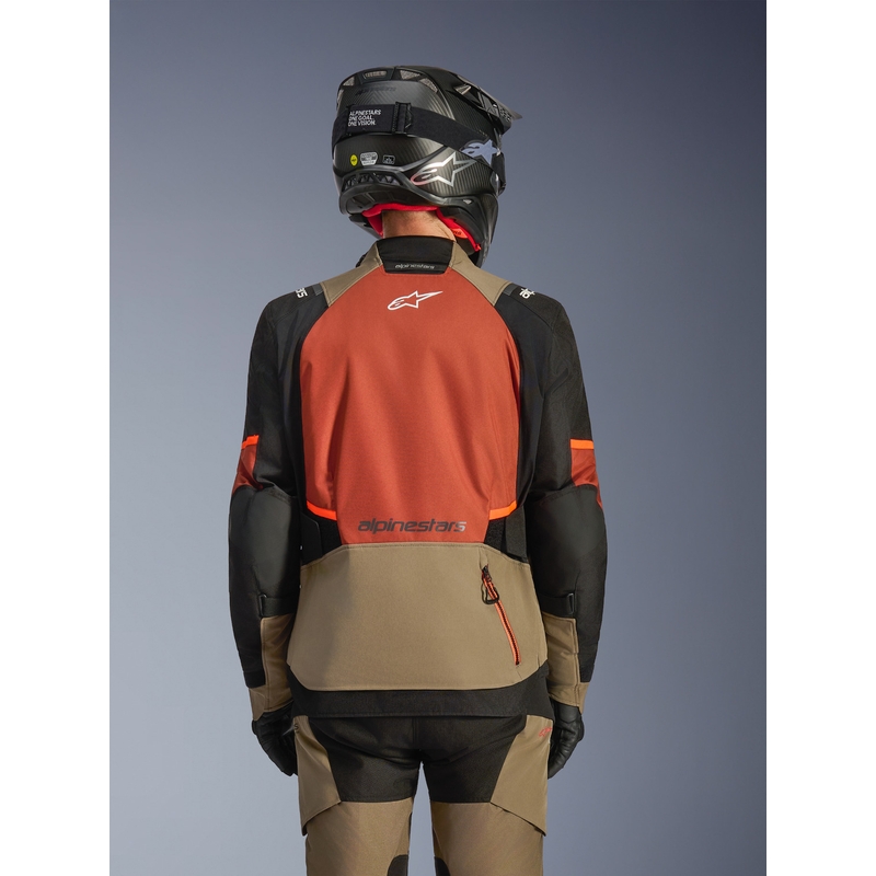 Alpinestars Andes V4 Drystar motociklo striukė šviesiai ruda-tamsiai oranžinė-juoda