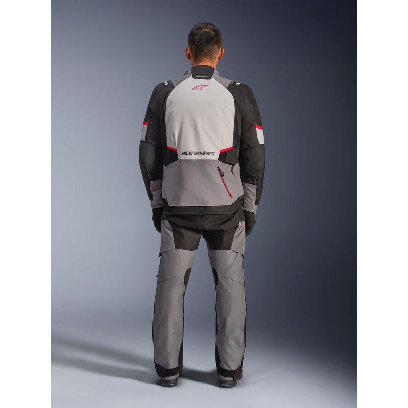 Alpinestars Andes V4 Drystar motociklo striukė tamsiai pilka-šviesiai pilka-juoda-raudona