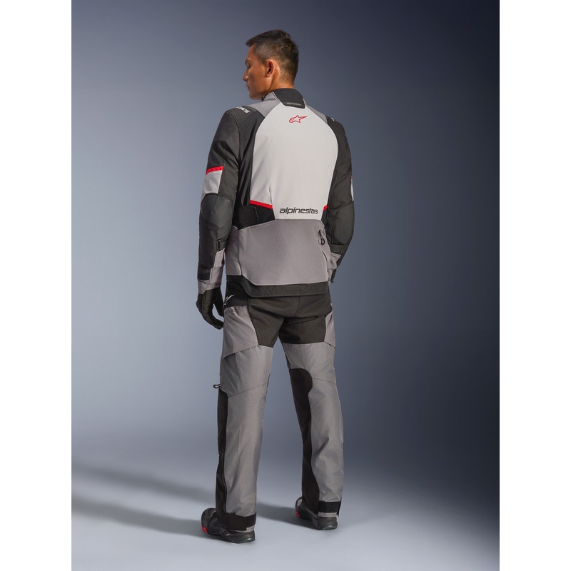 Alpinestars Andes V4 Drystar motociklo striukė tamsiai pilka-šviesiai pilka-juoda-raudona