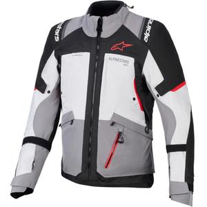 Alpinestars Andes V4 Drystar motociklo striukė tamsiai pilka-šviesiai pilka-juoda-raudona