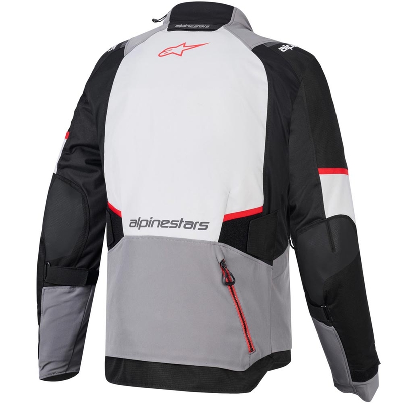 Alpinestars Andes V4 Drystar motociklo striukė tamsiai pilka-šviesiai pilka-juoda-raudona