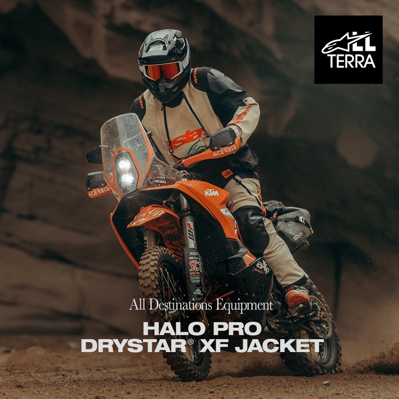 Alpinestars Halo PRO Drystar XF motociklo striukė kreminė-juoda-raudona