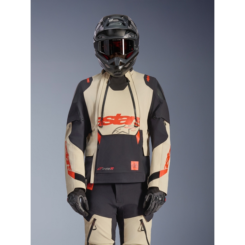 Alpinestars Halo PRO Drystar XF motociklo striukė kreminė-juoda-raudona