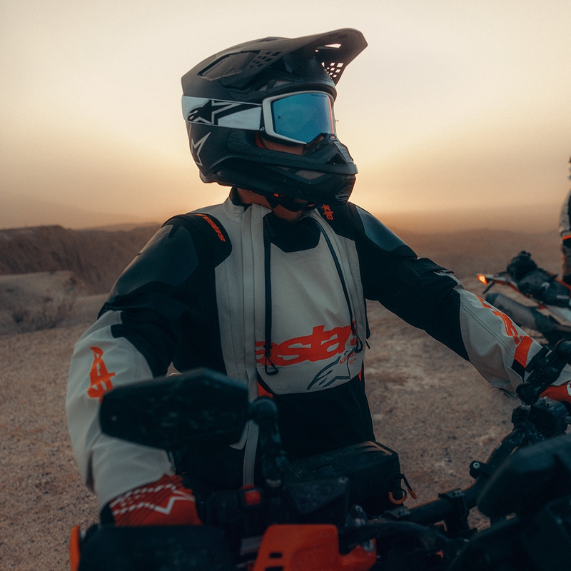 Alpinestars Halo PRO Drystar XF motociklo striukė kreminė-juoda-raudona