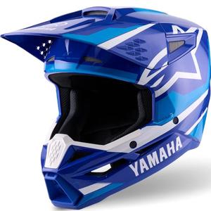Vaikiškas motokroso šalmas Alpinestars S-M3 YAMAHA kolekcija mėlynai balta