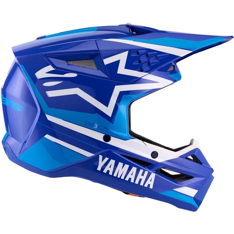 Vaikiškas motokroso šalmas Alpinestars S-M3 YAMAHA kolekcija mėlynai balta