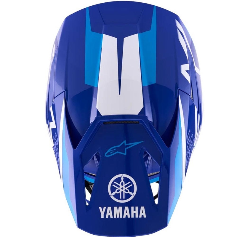 Vaikiškas motokroso šalmas Alpinestars S-M3 YAMAHA kolekcija mėlynai balta