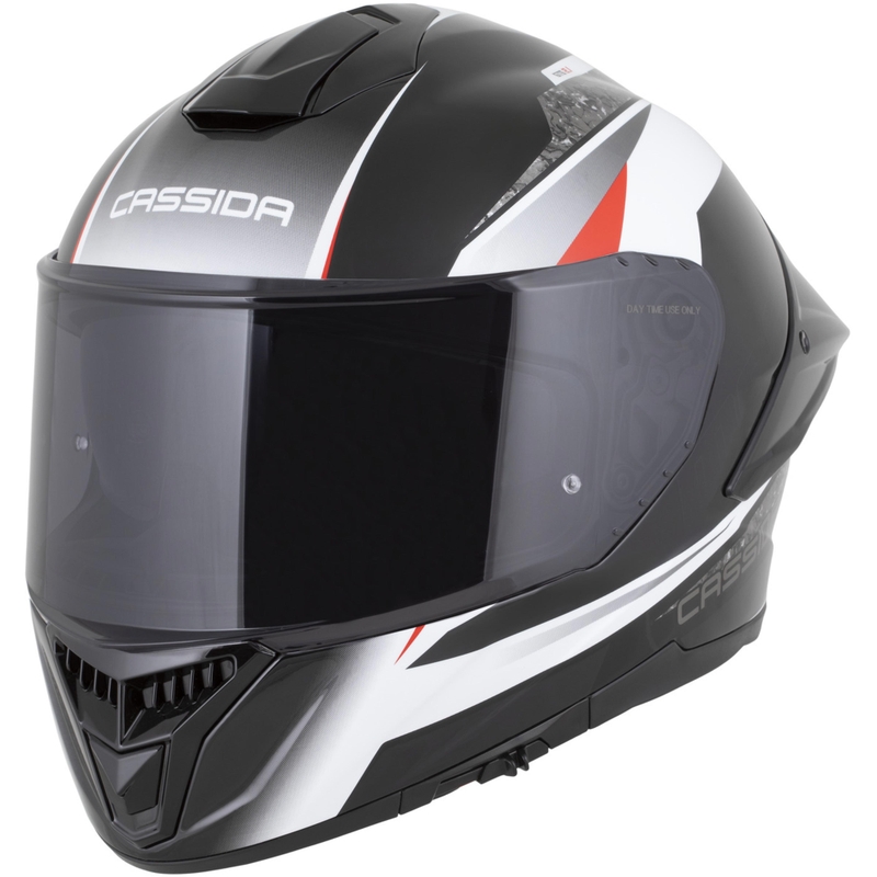 Cassida Integral GTS 2.1 Mega uždaras motociklo šalmas, juodas-baltas-raudonas