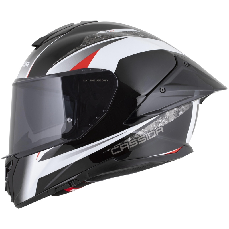 Cassida Integral GTS 2.1 Mega uždaras motociklo šalmas, juodas-baltas-raudonas