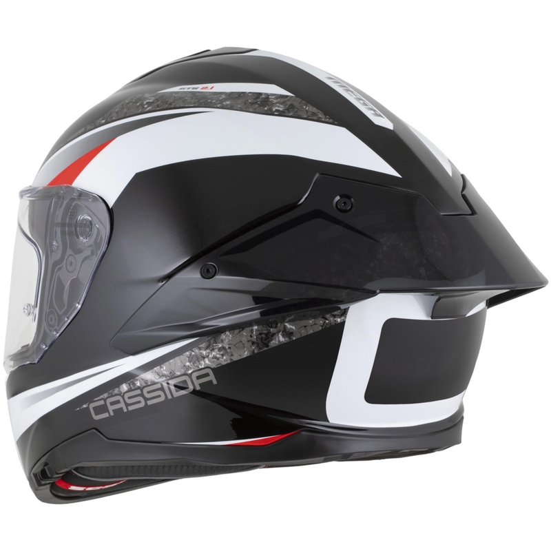 Cassida Integral GTS 2.1 Mega uždaras motociklo šalmas, juodas-baltas-raudonas