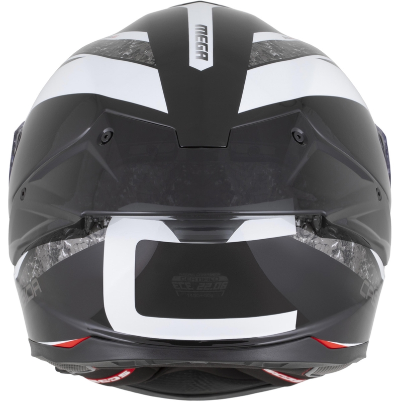 Cassida Integral GTS 2.1 Mega uždaras motociklo šalmas, juodas-baltas-raudonas